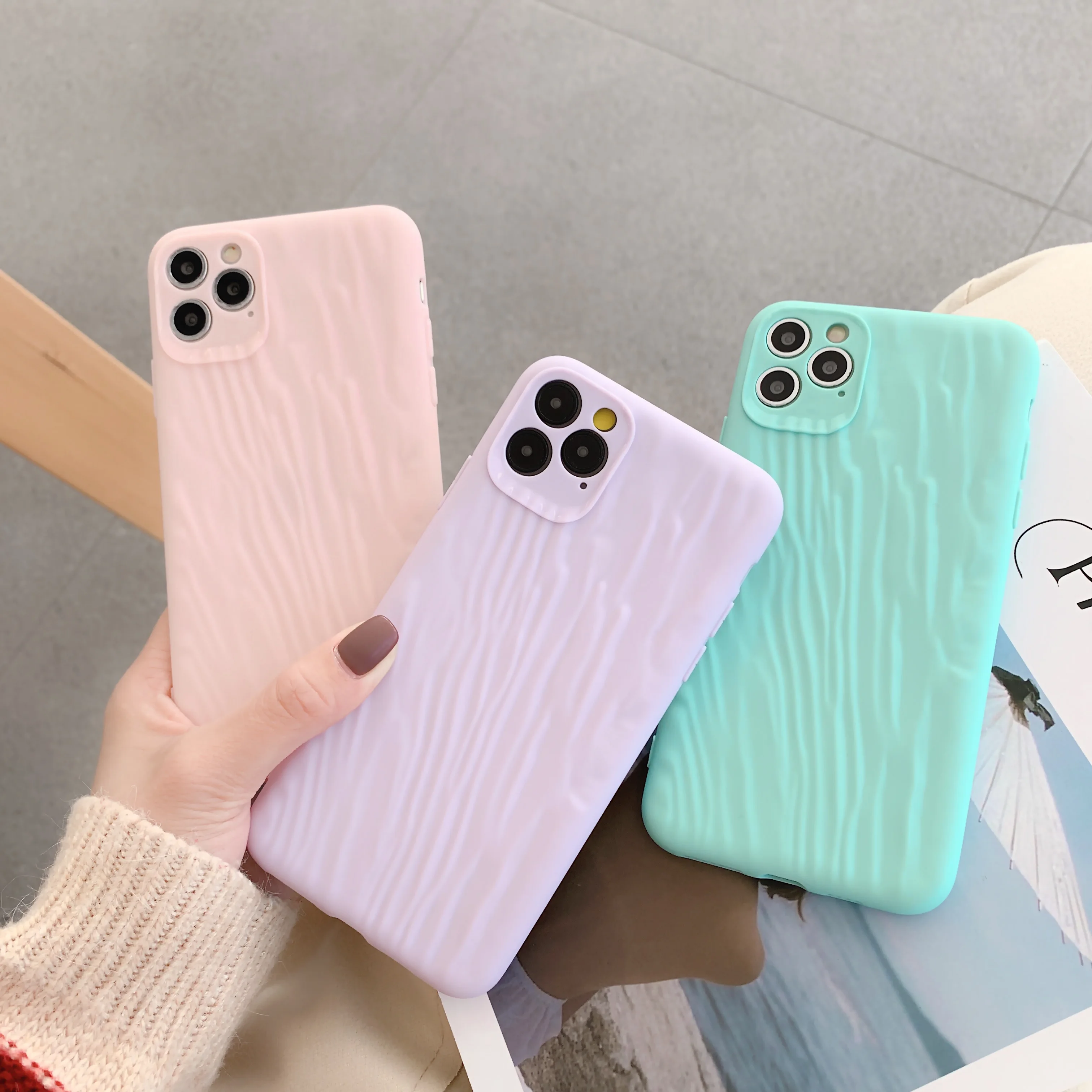 Роскошный чехол для IPhone 11 Pro X XR XS Max 7 8 6 6s защитный карамельных цветов с текстурой