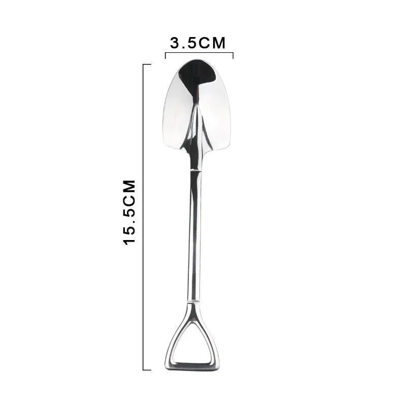 4PCS Coffee Spoon Cutlery Set Stainless Steel Retro Iron Shovel Ice Cream Scoop Creative Tea-spoon Kitchen Tableware | Дом и сад