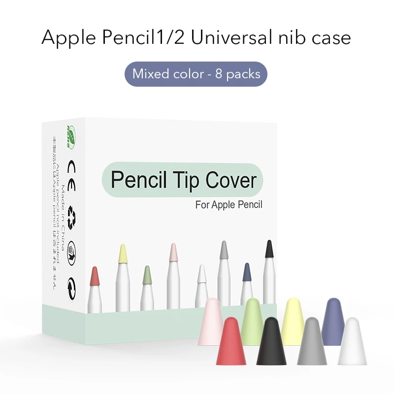 

8 Pcs Silicone Pencil Tip Case Nib Protective Cover For Apple Pencil 1 2 Touchscreen Stylus Pen Case Nib Protective Cover Skin
