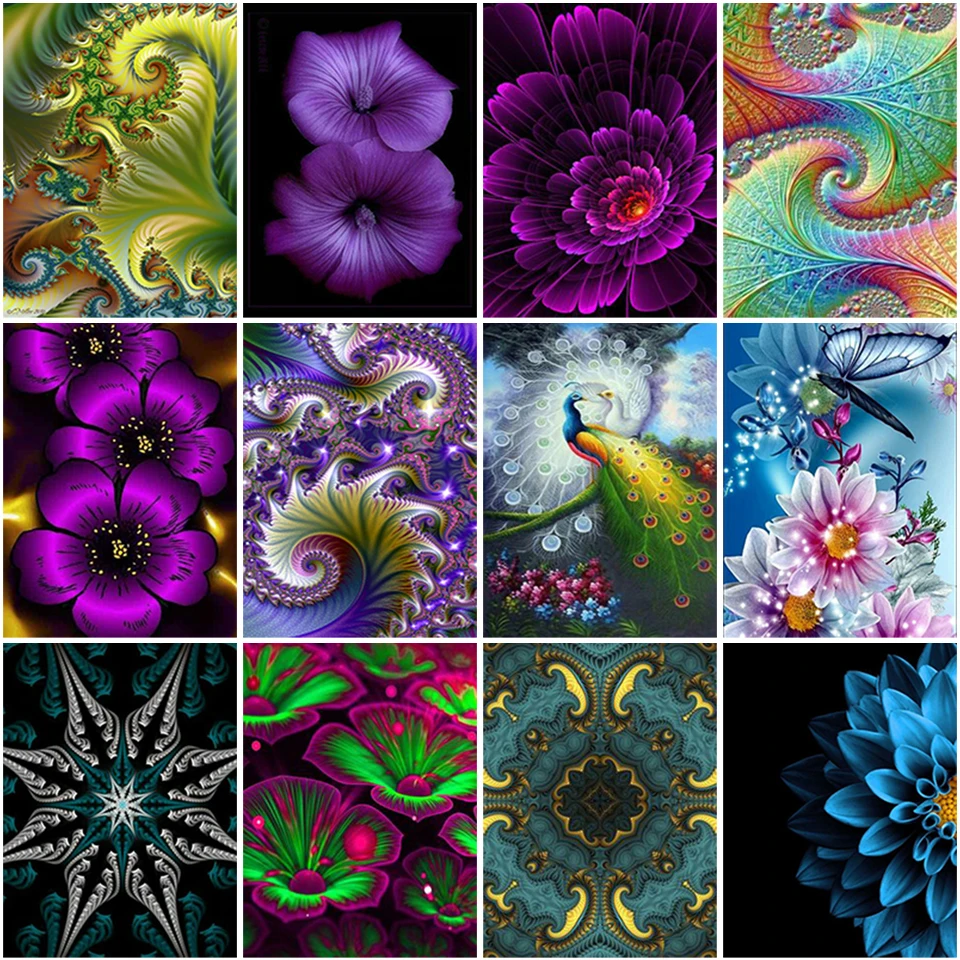 

5D Diamond Painting Abstract Flower Rhinestones Diamond Embroidery Cross Stitch Mosaic Craft Kit Christmas Home Decor Wall Art