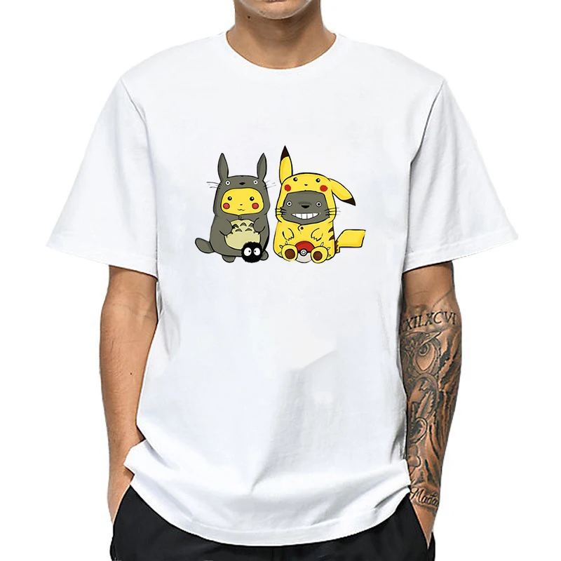Tshirt 4 Футболка NO COFFEE NO WORKEE, футболка с Пикачу, Покемон-пика, мужские футболки с круглым вырезом, Забавные футболки, мужские футболки с покемоном-Пикачу - Цвет: Tshirt 4