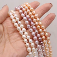 natural freshwater pearls baroque nearround shape punch loose beads for women diy jewelry making bracelet necklace 14 strand