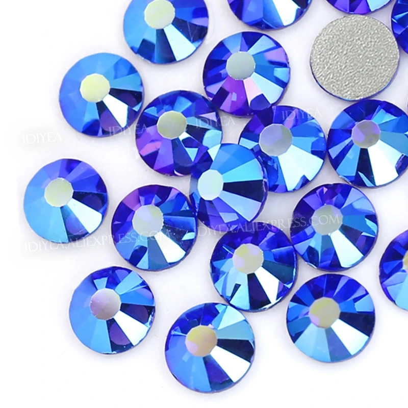 Сапфир AB не горячей фиксации стразы аксессуары для ногтей все для DIY 3d лак для ногтей Дизайн Стразы Кристалл Блеск камень