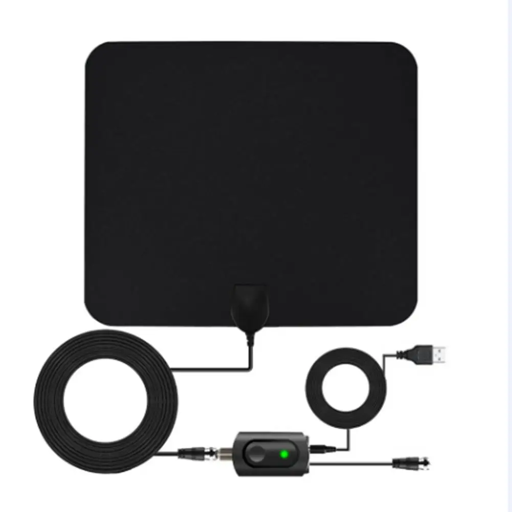 

Антенна для цифрового ТВ, 4K, 1080p, 450 мили, усилитель сигнала, комнатная антенна HDTV, плоская конструкция, не занимает семейного места