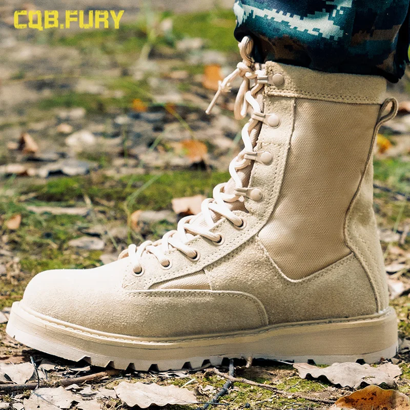 Summer High-Top Breathable Military Fan Martin Combat Special Forces Worker Boot Desert Combat Boots High-Top Hiking shoes men
