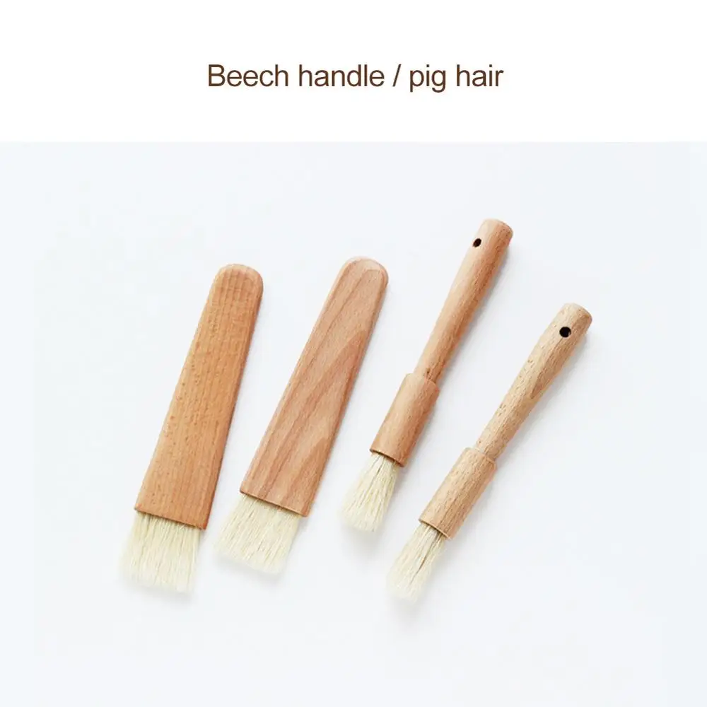 

Household Kitchen Brush Barbecue Oil Brush Round Handle Bristle Brushes Flat Pastry Baking Brush Kitchen Cooking Brush