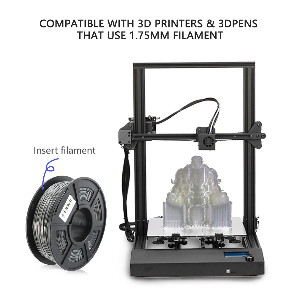 SUNLU PETG 3D-принтеры нити 1,75 мм 1 кг/2.2LB катушки черный ПЭТ принтер Материал