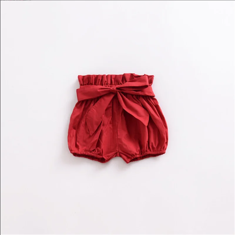 

Baby Shorts 2021 Summer New Girls Clothing with Bow Decoration Printed Pants