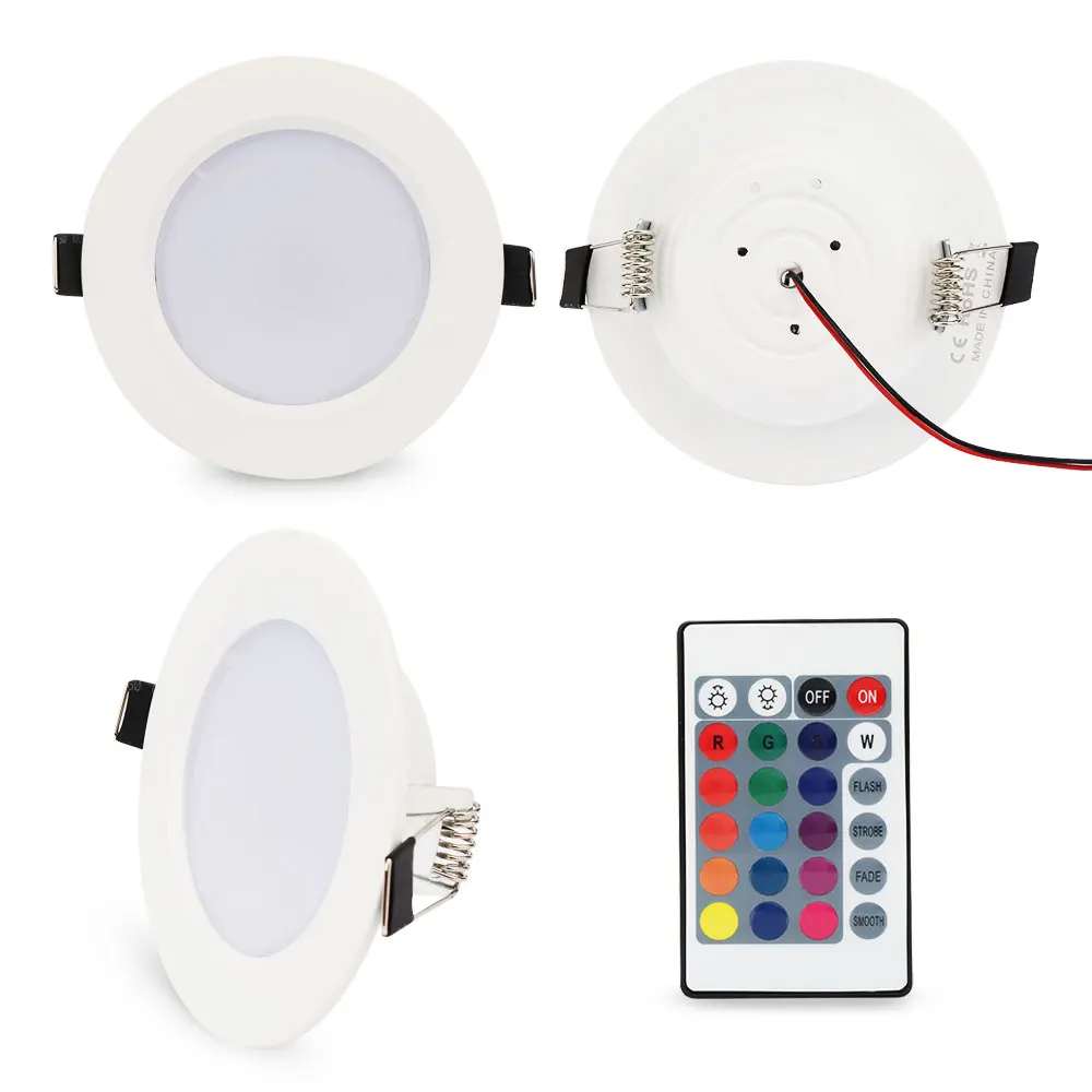 5 Вт 10 RGB светодиодный светильник с пультом дистанционного управления круглый
