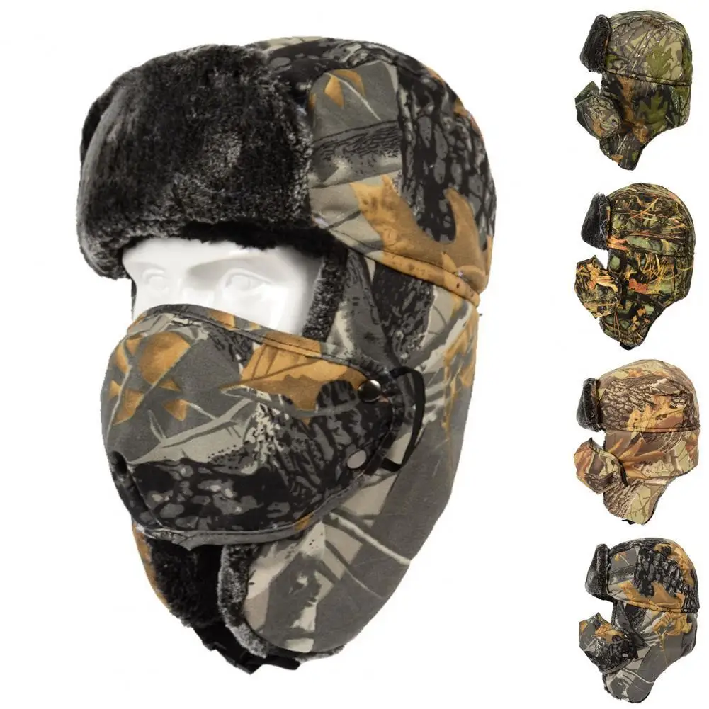 

Men Hat Camouflage Thicken Autumn Winter Warm Korean Style Ear Flap Hat for Outdoor