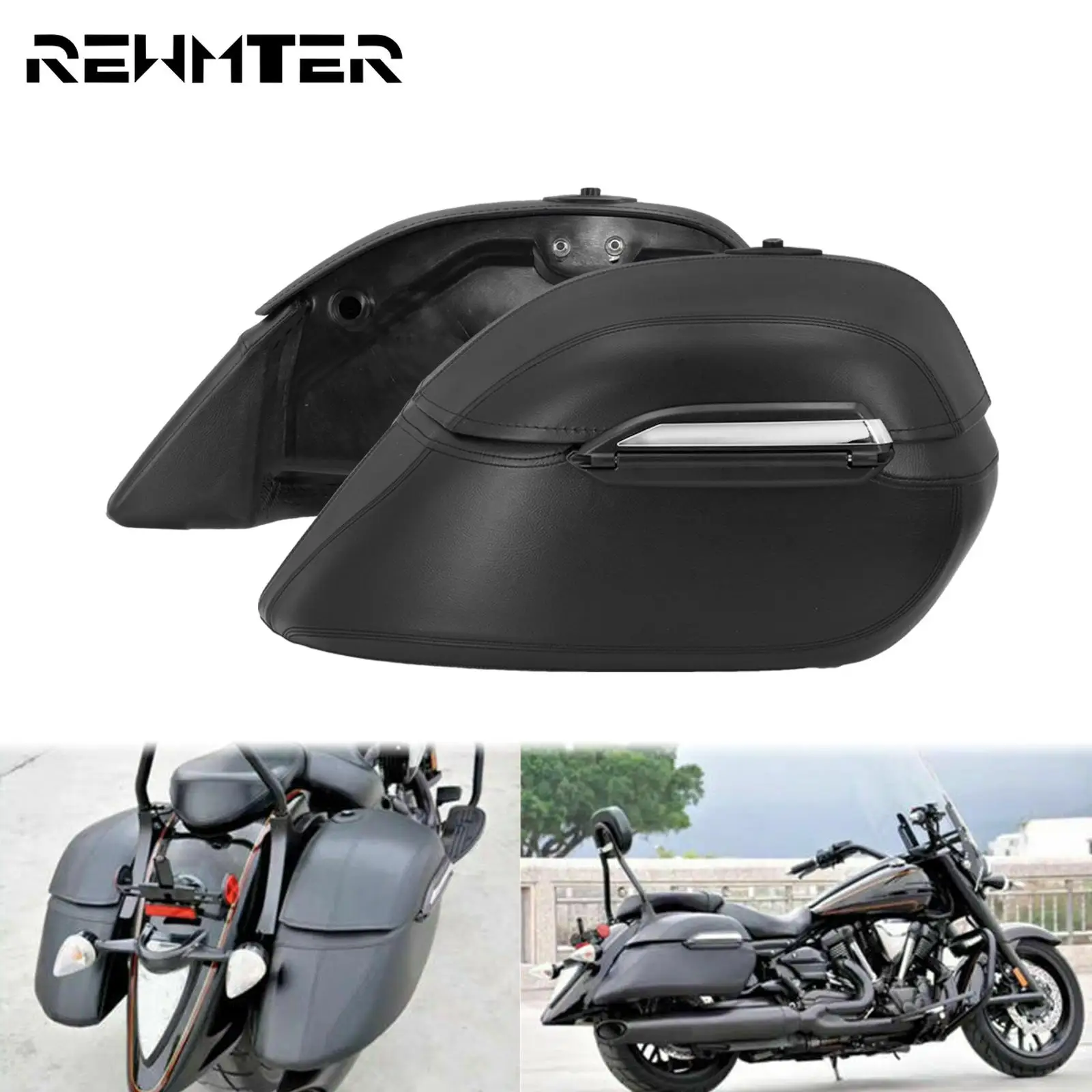 

Universal Motorcycle Classic Hard Bags Saddlebags & Heavy Duty Mounting Kit Luggage Side Box Bag For Victory For Harley Fat Boy