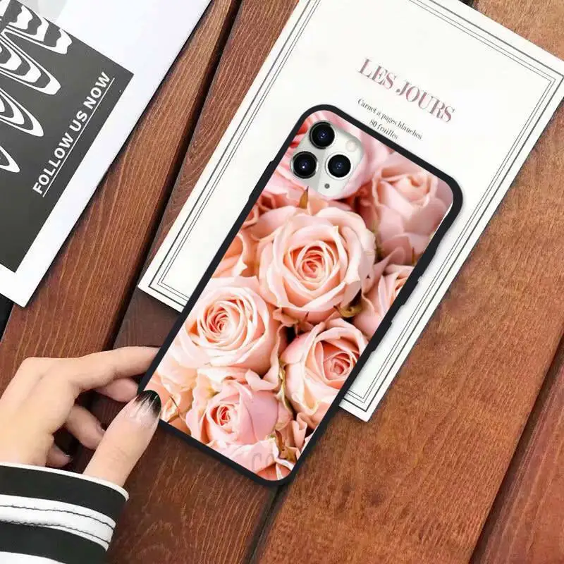 

Pink roses high quality flower Phone Case for iPhone 11 12 pro XS MAX 8 7 6 6S Plus X 5S SE 2020 XR