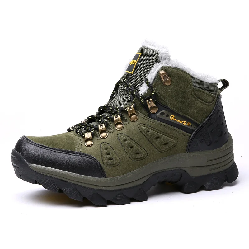 

2020 Autumn and Winter New Large Plus-size Plush Couple Climbing Shoes Warm Cotton Shoes Outdoor Cross-country Climbing Sneakers