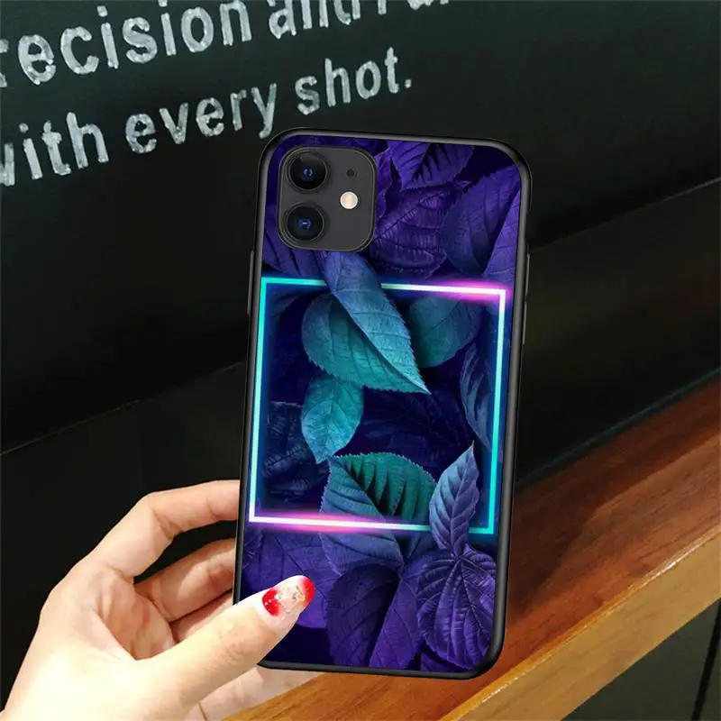 

Creative Technology Light Leaves Phone Case For Iphone 6 6s 7 8plus X Xr 11 12 Mini Pro Max Nax Fundas Cover