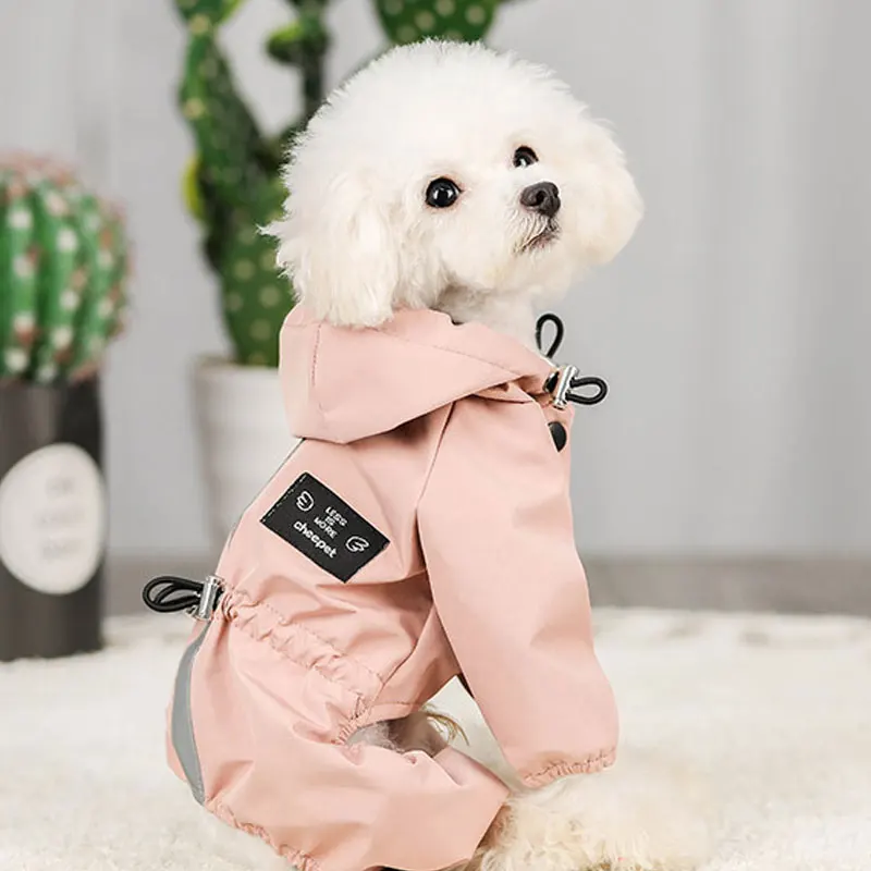 Дождевик для маленьких собак водонепроницаемая куртка с капюшоном дышащая