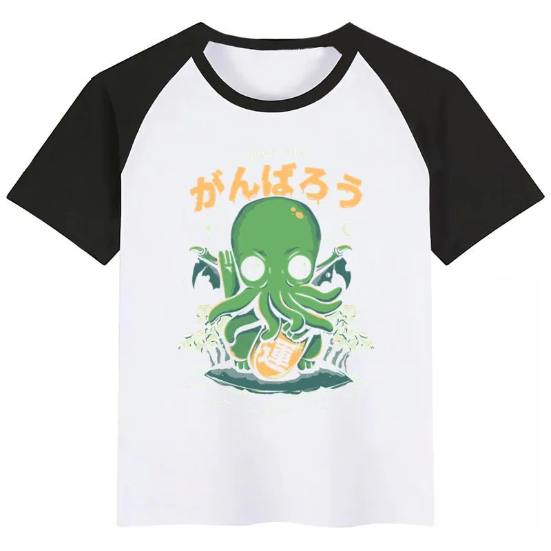 Детская футболка с принтом Cthulhu забавная мультипликационная кавайная девочка