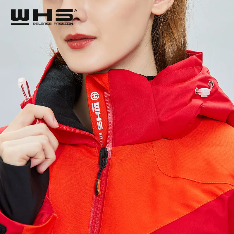 WHS Женская модная ветрозащитная Водонепроницаемая уличная Лыжная куртка