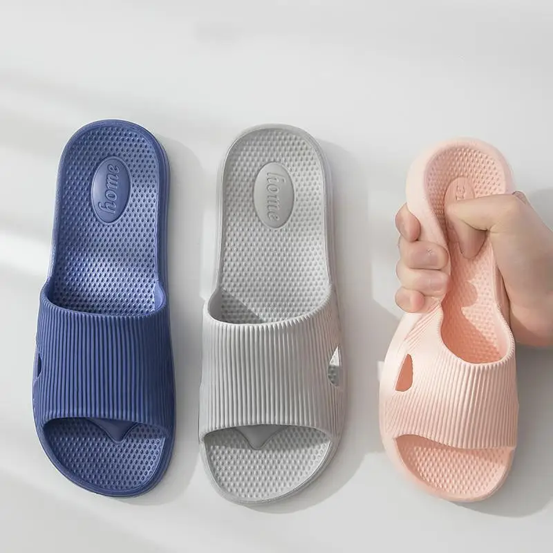

New Summer Shoes Woman Flat Sandals Men Women Indoor Home Slippers Flip Flops Solid Non-slip Bath Slippers Female Shoes