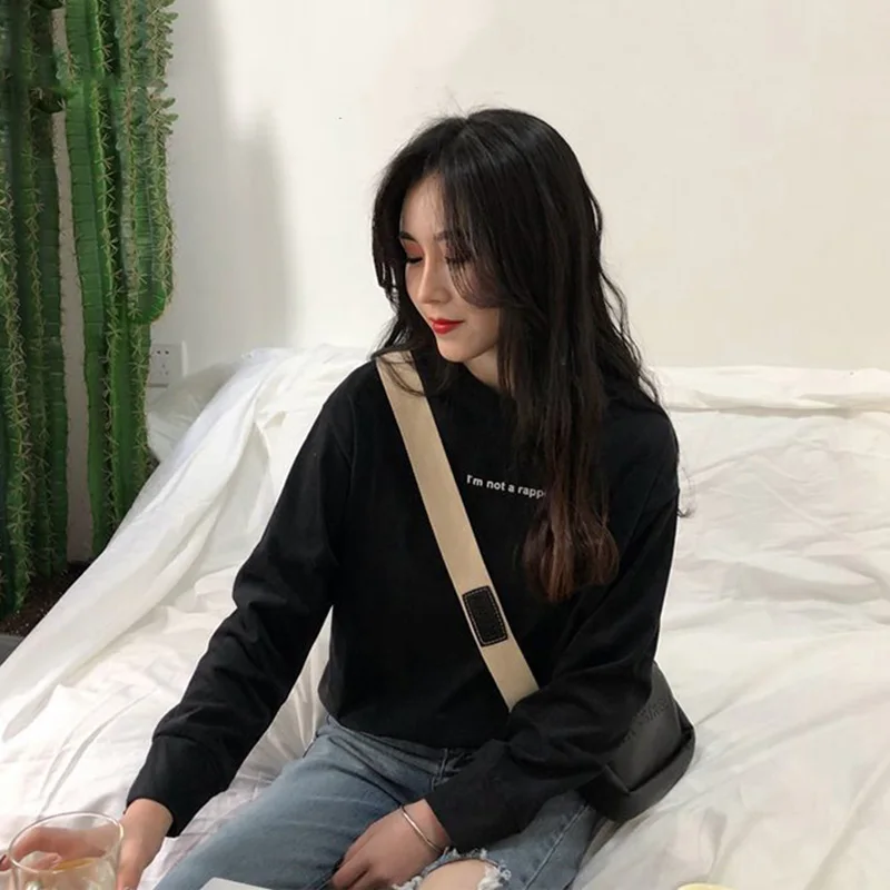 Женские футболки с длинным рукавом универсальные белые мягкие Модные женские в