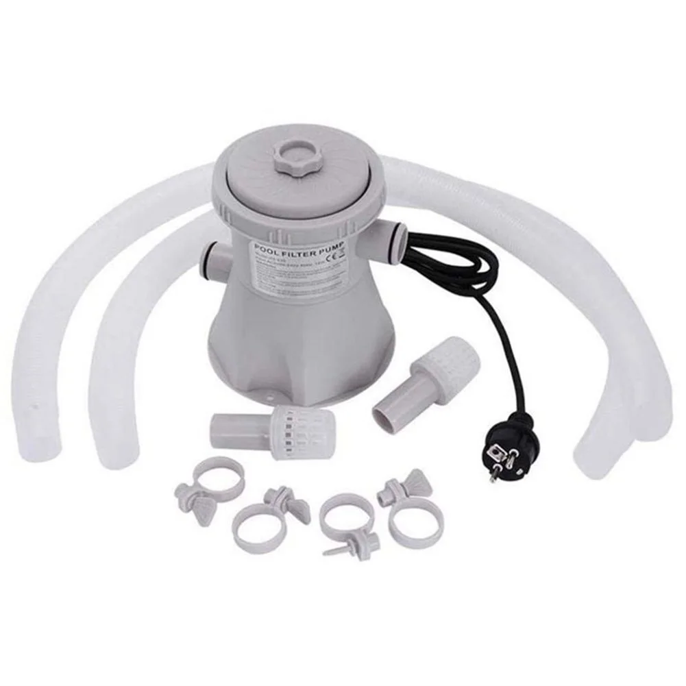 

EU plug 220V Electric Swimming Pool Filter Pump Swimming Pool Pump and Filter Kit Pool Pump Paddling Pool Pump Water (Grey)