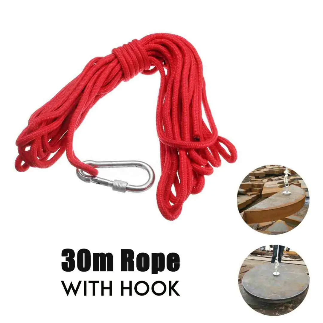 

30 Meter Fishing Magnetic Rope With Metal Hook Random Color 150kg Nylon Rope For Fishing Recovery Salvage Operations