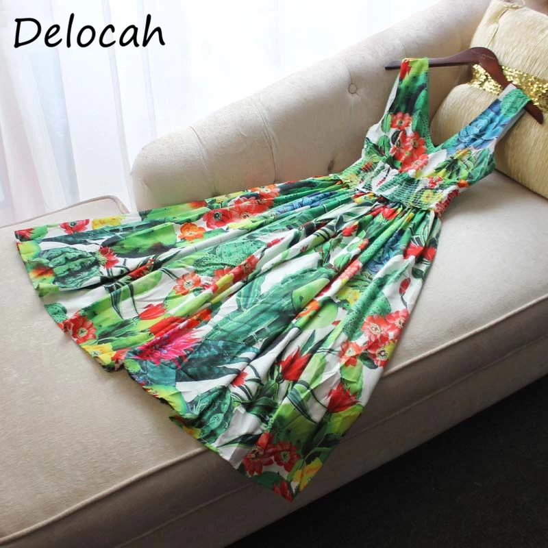 

Женское Короткое платье-трапеция Delocah, летнее платье с V-образным вырезом и высокой талией, 2021