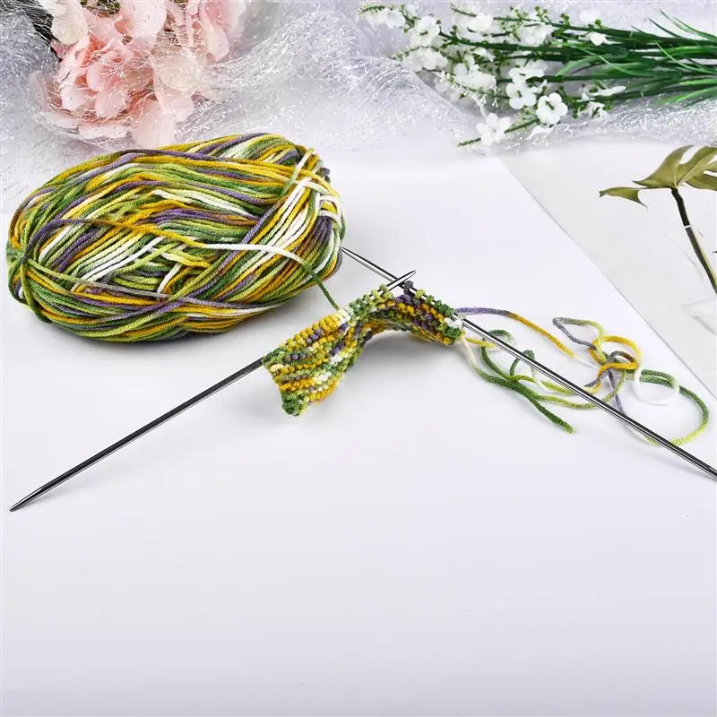 

5Pcs/Set 2-5mm Straight Knitting Needles Stainless Steel Crochet Hook DIY Sweater Weave Knitting Tools Size 20cm