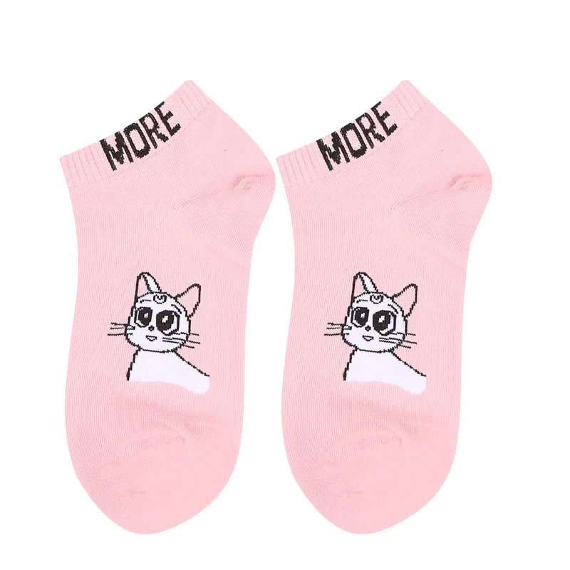 

Girl Funny Cute summer thin socks Harajuku female socks shallow mouth Animal love cartoon anime purple moon boat socks