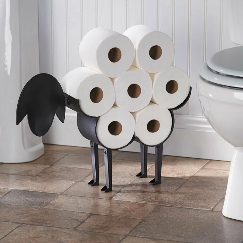 

Sheep Decorative Toilet Paper Holder - Free-Standing Bathroom Tissue Storage Toilet Roll Holder Paper Bathroom Iron Storage
