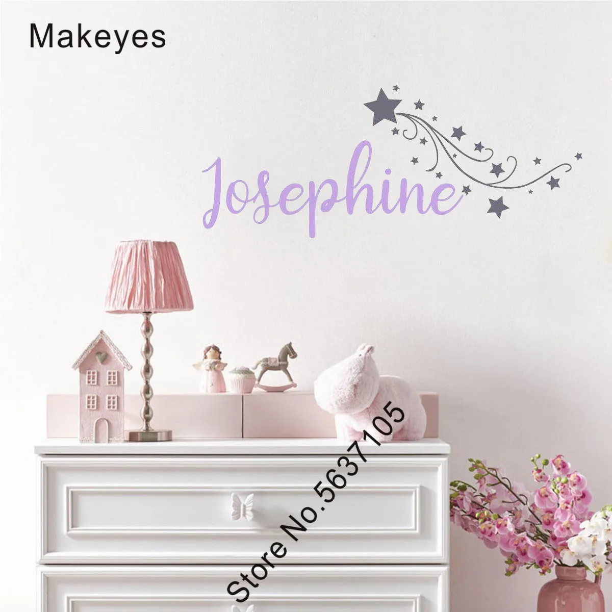 Наклейки настенные виниловые в виде звёзд и стрельбы, Q947