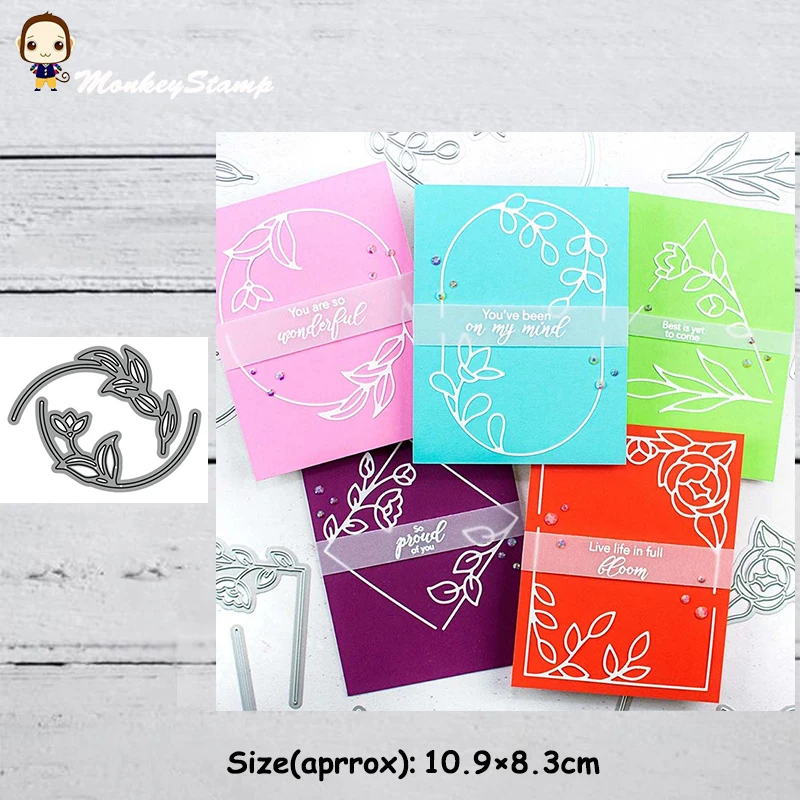 Обезьяна изгиб цветок и лист кружева металлические резные штампы трафареты для