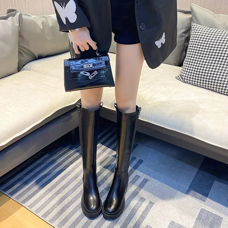 Женские высокие сапоги больших размеров 35-43 рыцарские Новинка осени и зимы 2021