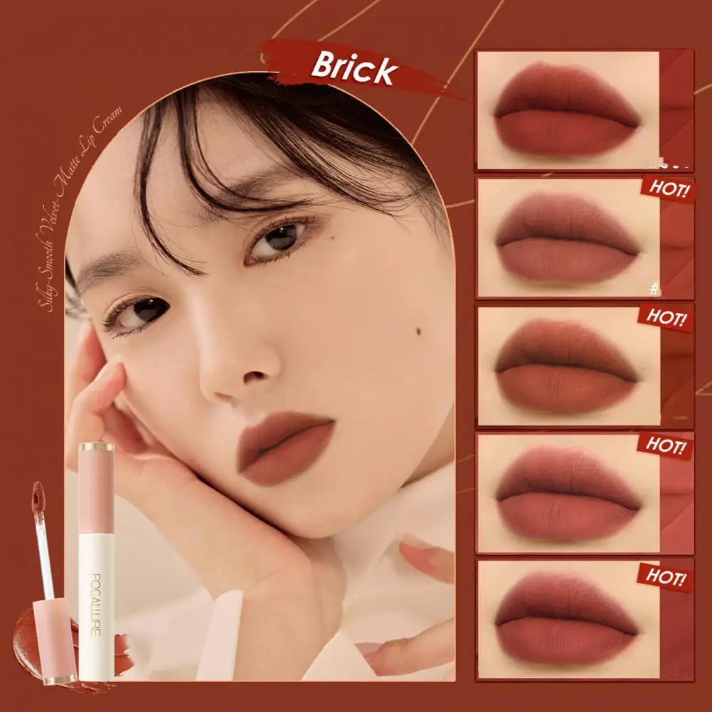 

2.4g Lip Lacquer Waterproof Velvet Matte Long Lasting Non Stick Easily Colored Lip Gloss for Girl