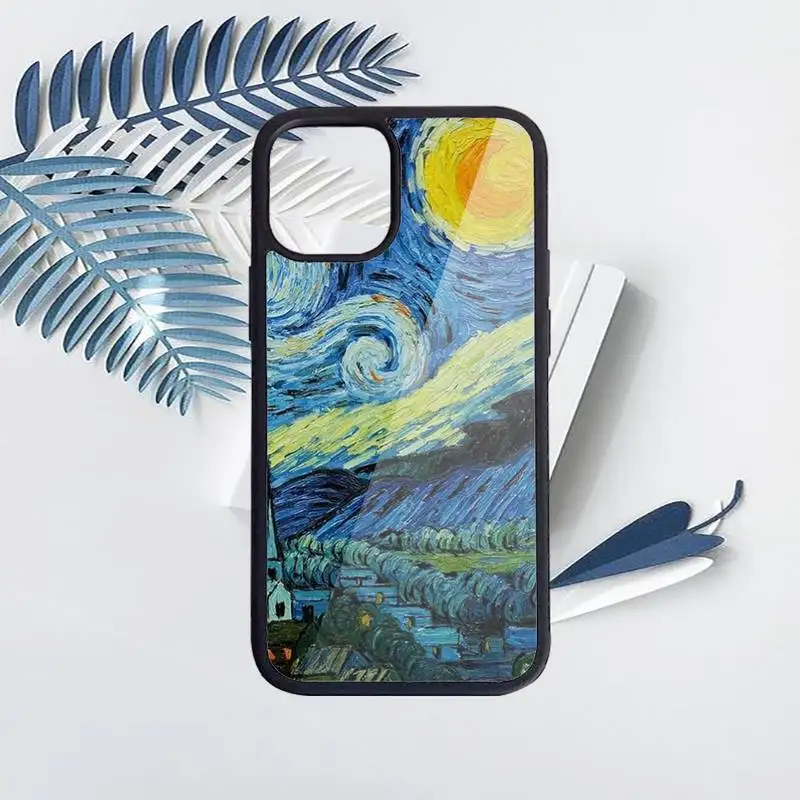 

Famous painting art pattern Phone Case PC for iPhone 11 12 pro XS MAX 8 7 6 6S Plus X 5S SE 2020 XR luxury brand shell