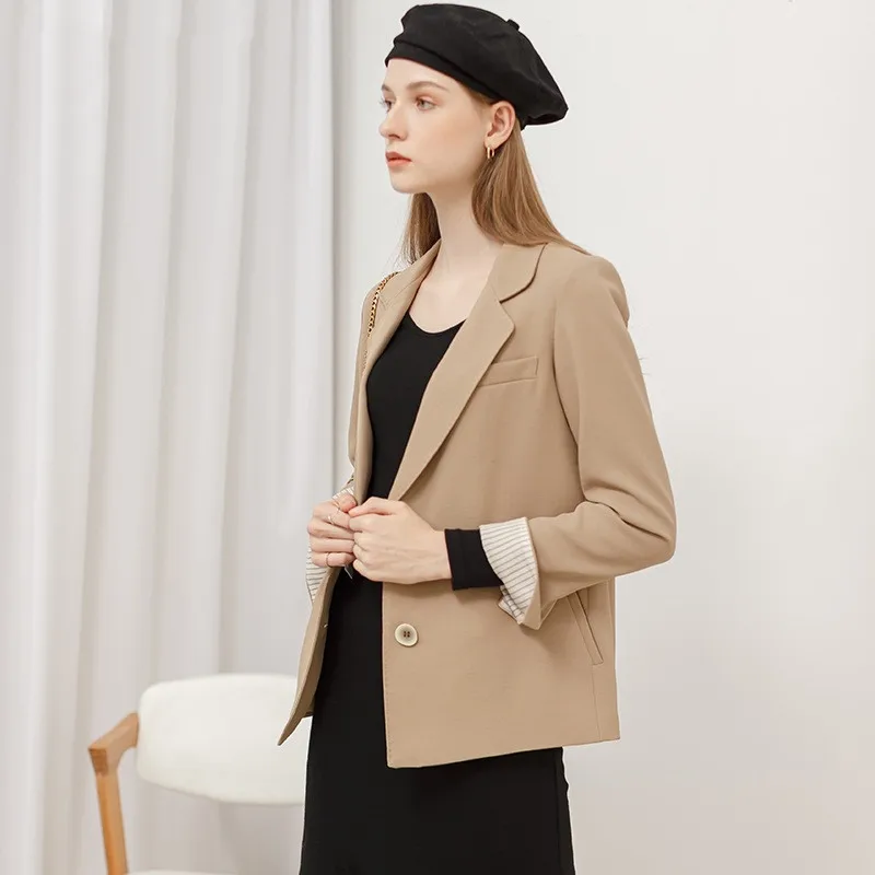 

Spring and Autumn Cotton Thread Slim Solid Round Neck Long Sleeves Priming Dress Temperament Simple Fashion Women's Clothing