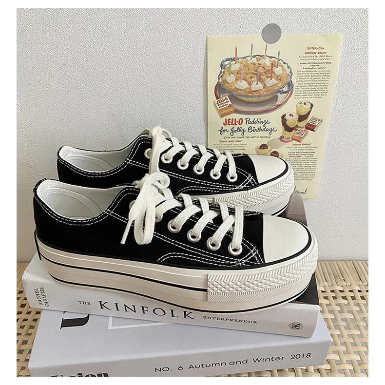 Женская парусиновая обувь на платформе Новинка 2020 года Уличная модная