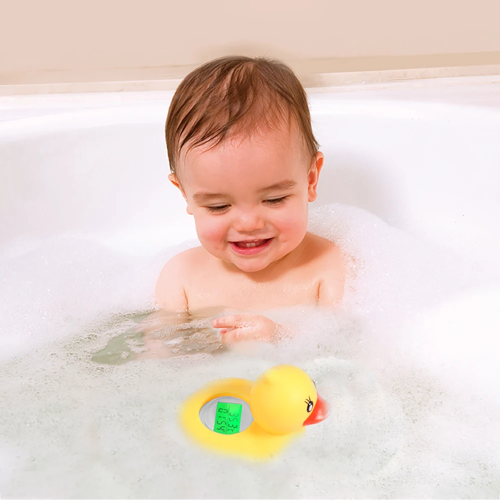 

Bathroom Water Thermometer Bath Waterproof Digital Thermometer Floating Duck Infant Sensor LED Warning Bathtub Alarm Chronograph