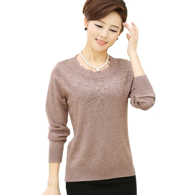 Clobee Mother Clothing 2020 New Women's Autumn And Winter Sweater Loose Long-sleeve Knitted Wool Basic Shirt | Женская одежда