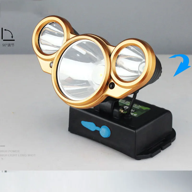 

High Powerful Sensor Headlamp 3 led Flashlight lampe frontale Rechargeable Battery Head Torch light Hiking Fishing Headlight