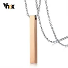 Vnox нержавеющая сталь Вертикальный бар ID кулон ожерелья для мужчин женщин полированный