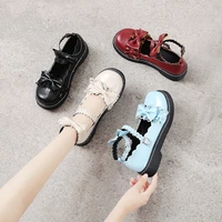 cartoon cute retro girl lolita shoes cosplay costumes accessories student loli leather shoes bowknot lace student jk