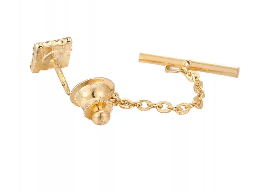 Мужские модные Зажимы для галстука цвета розового золота 2019 набор роскошных