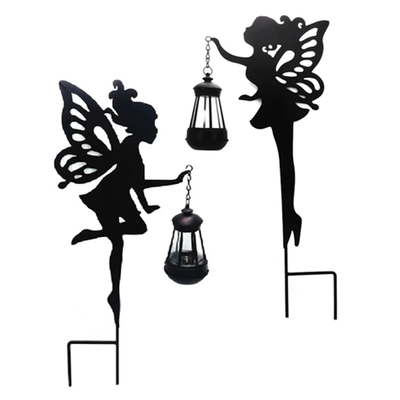 

Wrought iron flower fairy lantern outdoor garden lamp ground inserted garden lawn decoration landscape