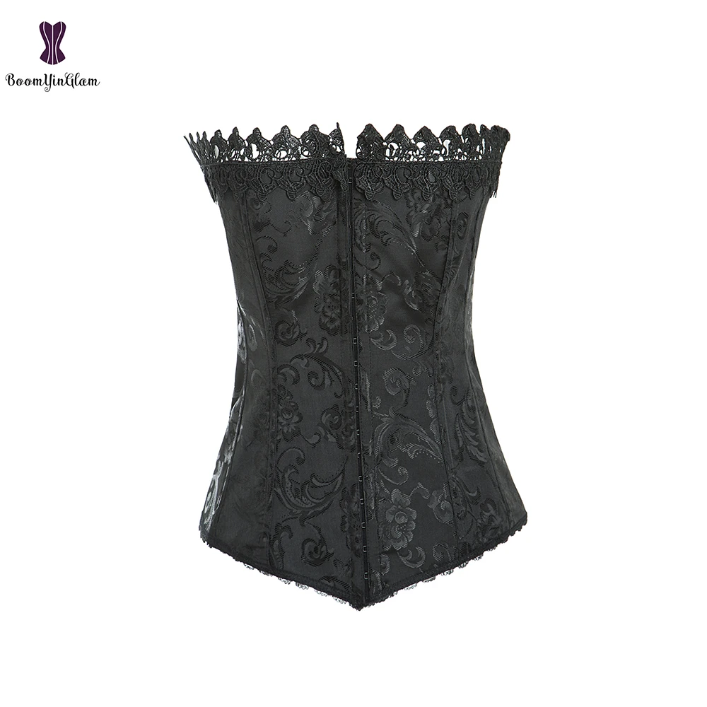 Женский жаккардовый корсет с застежкой на крючки бюстье нижнее белье топ