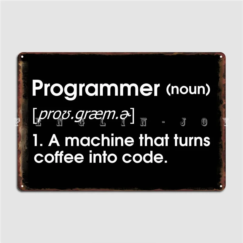 

Programmer Dictionary Joke Poster Metal Plaque Wall Mural Vintage Plaques Pub Garage Tin Sign Poster