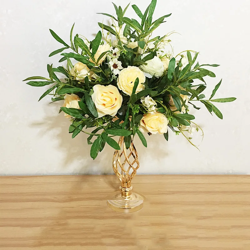 

Wedding Props Wrought Iron Golden Hollow Main Table Flower Road Lead Decor Ornaments Party Wedding Decoration Flower Arrangement