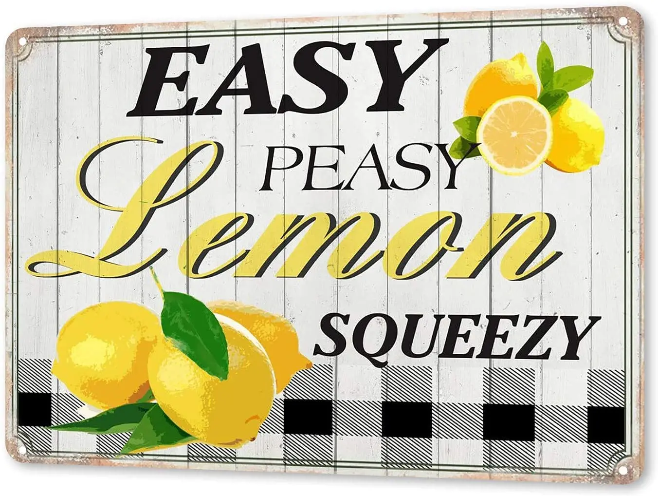 

LZNANG Metal tin Sign,Wall DecorationEasy Peasy Lemon SqueezySuitable for Kitchens, Bars and Clubs, bathrooms, Retro Living Room