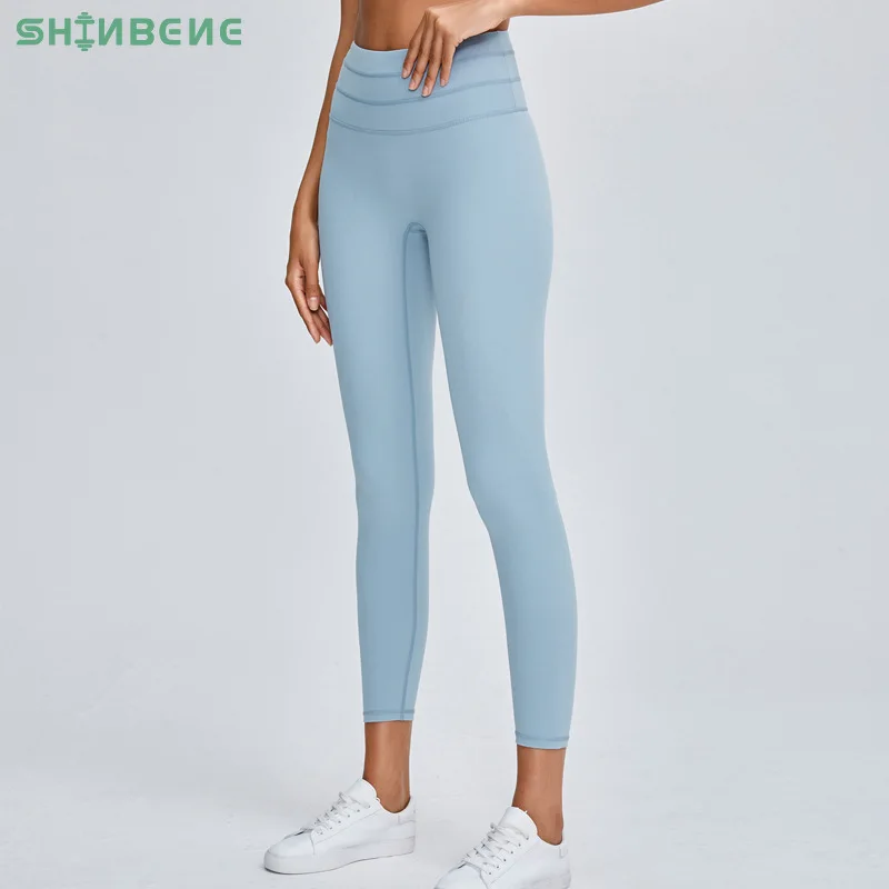 

SHINBENE Tummy Control High Waist Sport Fitness Legging Women Plain Naked Feel Stretch Workout Training Gym Tights Yoga Pants