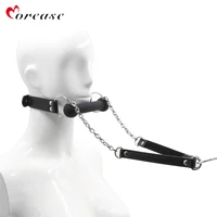 morease sex toys bdsm adult mouth gag black bone oral stuff head bondage with chain couples slave role play game flirty fetish