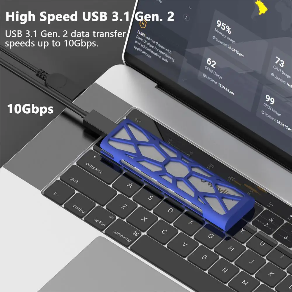 Wavlink M2 SSD чехол M.2 к USB 3 1 Gen 2 NVMe корпус для nvme PCIE UASP M ключ NGFF SATA C SDD адаптер жесткого